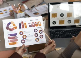 high-angle-people-working-with-laptop